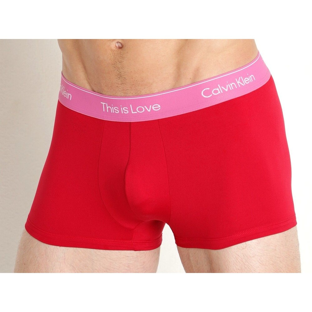 CALVIN KLEIN Boxer Briefs Mens Small Cranberry Red Low Rise This is Love Pride
